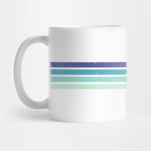 RETRO PEACE STRIPES - Vintage Blue Mug